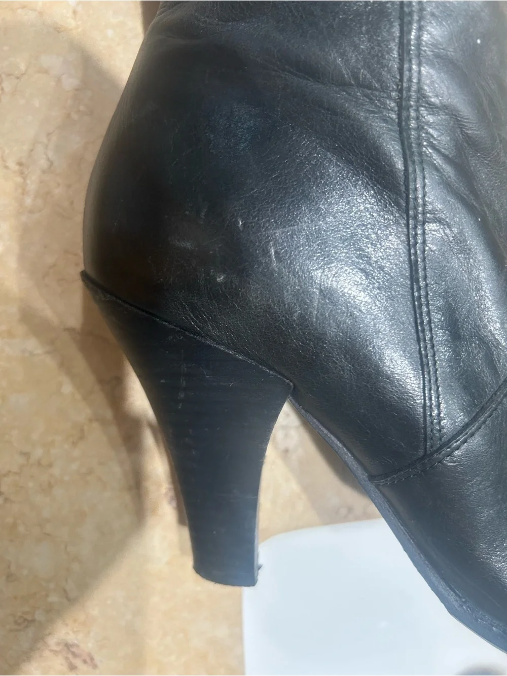 Leather House of Dereon Black Studded Knee-High Women's Boots